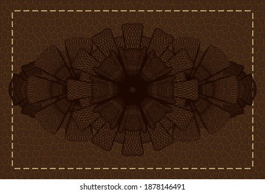 Currency brown leather badge. Wallet classic background. Vector illustration. 