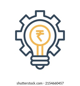 currency Bulb Vector icon which is suitable for commercial work and easily modify or edit it

