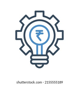 currency Bulb Vector icon which is suitable for commercial work and easily modify or edit it

