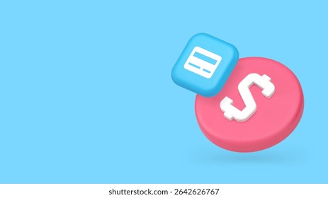 Currency cash money dollar credit debit card shopping payment copy space banner. Banking financial transaction cashless exchange earnings expenses paying withdrawal refund