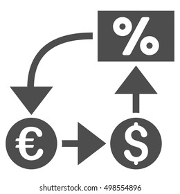 Currency Cashflow icon. Vector style is flat iconic symbol, gray color, white background.