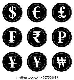 Currency Cion , Famous cur...n black and white logo.eps
