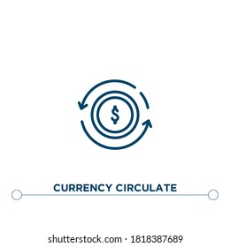currency circulate outline vector icon. simple element illustration. currency circulate outline icon from editable cyrptocurrency concept. can be used for web and mobile
