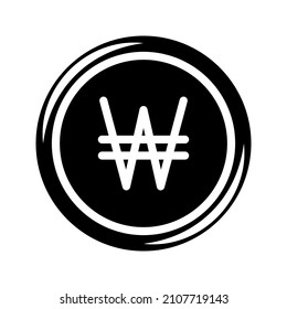 currency or coin icon with glyph style, which can be used for your project purposes
