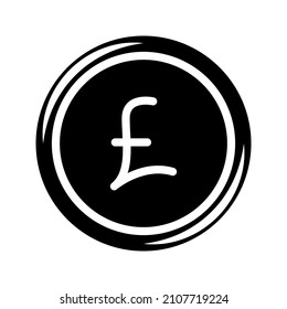 currency or coin icon with glyph style, which can be used for your project purposes