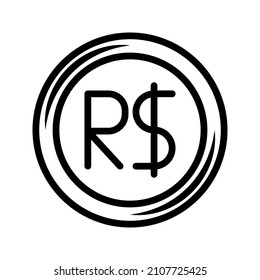 currency or coin icon with outline style, which can be used for your project purposes