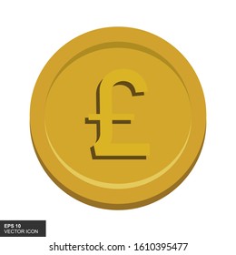 Currency coin Pound icon. Vector illustration