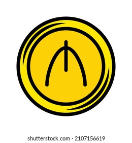 Currency or coin-related icons that use a filled outline style are perfect for your design projects