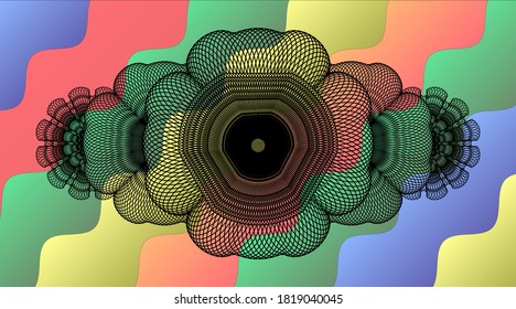 Currency Colorful candy badge. Curvy classic background. Vector illustration. 