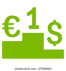 Currency Competition icon. Vector style is flat iconic symbol, eco green color, white background.