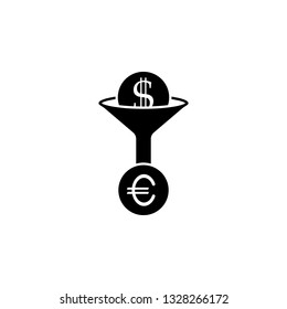 Currency conversion, dollar, icon. Coin with dollar sign simple icon on white background. Vector illustration. - Vector