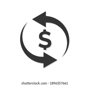 Currency conversion flat vector icon. Dollar conversion flat vector icon.