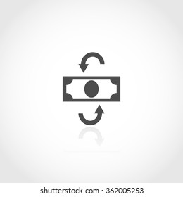 Currency conversion web icon. Financial money concept