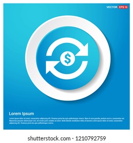 Currency Convert Icon Abstract Blue Web Sticker Button - Free vector icon