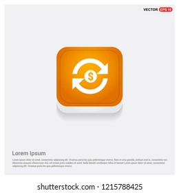 Currency Convert Icon Orange Abstract Web Button - Free vector icon