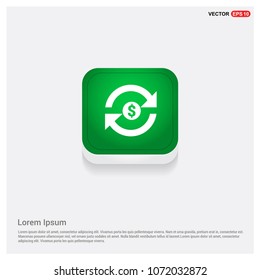 Currency Convert IconGreen Web Button