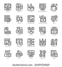 Currency Converter Icon pack for your website, mobile, presentation, and logo design. Currency Converter Icon outline design. Vector graphics illustration and editable stroke.