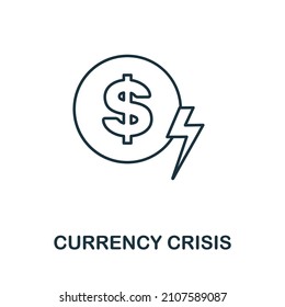 Currency Crisis icon. Line element from economic crisis collection. Linear Currency Crisis icon sign for web design, infographics and more.