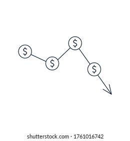 Crisis monetaria. Icono del vector aislado en fondo blanco.
