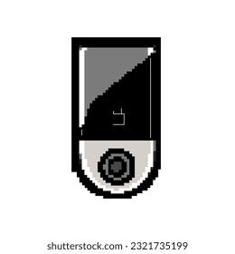 vector retro de arte de píxel de juego cripto de divisa teléfono de tecnología de bits, billetera criptográfica de divisa de negocio digital. ilustración vintage antigua