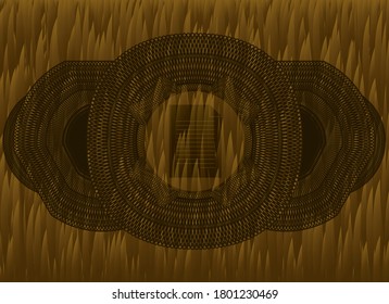 Currency decoration document icon inside Fur emblem. Pet fashionable background. Artistic illustration. 