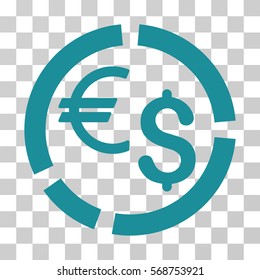 Currency Diagram icon. Vector illustration style is flat iconic symbol, soft blue color, transparent background. Designed for web and software interfaces.