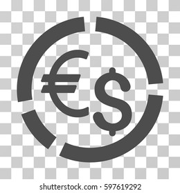 Currency Diagram icon. Vector illustration style is flat iconic symbol, gray color, transparent background. Designed for web and software interfaces.