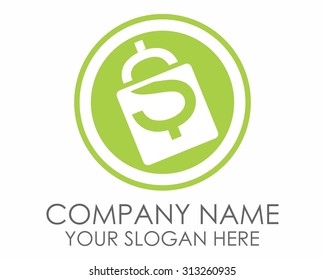 currency dollar bag icon logo symbol