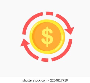 Currency dollar exchange icon set