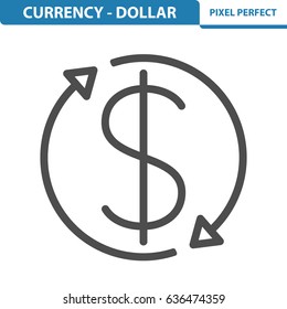 Currency - Dollar Icon. Professional, pixel perfect icons optimized for both large and small resolutions. EPS 8 format. 12x size for preview.