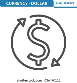 Currency - Dollar Icon. Professional, pixel perfect icons optimized for both large and small resolutions. EPS 8 format. 12x size for preview.