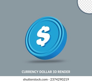 signo de marca de dólar de moneda 3D