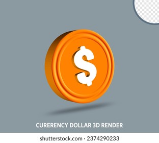 signo de marca de dólar de moneda 3D