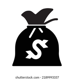 Icono de bolsa de ahorro de dólar | Ilustración del vector negro |