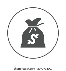 Currency dollar saving bag icon | Circle version icon |