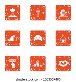Currency donation icons set. Grunge set of 9 currency donation vector icons for web isolated on white background