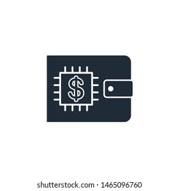 Currency electronic wallet. Vector illustration on white background.