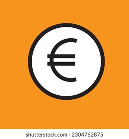 Currency Euro icon design features a stylized letter 'E' with two horizontal lines, representing the Euro currency symbol.