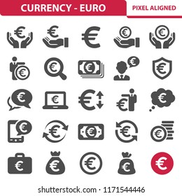 Currency - Euro Icons. Professional, pixel perfect icons, EPS 10 format.