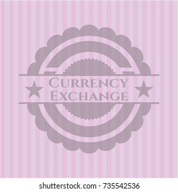 Currency Exchange badge with pink background