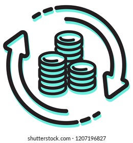 Currency Exchange and Banking Services Icon as EPS 10 File