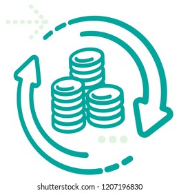 Currency Exchange and Banking Services Icon as EPS 10 File