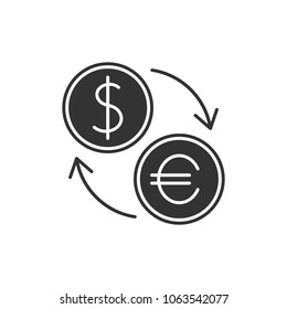 Currency exchange black icon