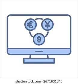 Cambio de divisas Ilustración vectorial Blue Icon