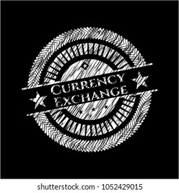 Currency Exchange with chalkboard texture