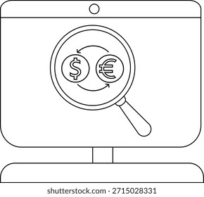 Currency Exchange Concept: Analyzing Dollar and Euro Values