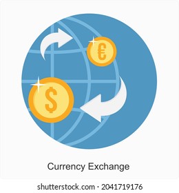 Currency Exchange or  Convert Icon Concept
