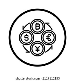 Cripto de intercambio de divisas - bloqueo de icono criptográfico