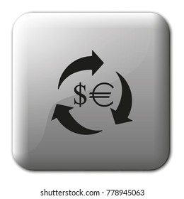 Currency exchange dollar and euro flat vector icon.
