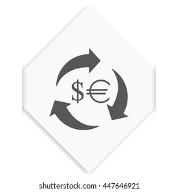 The currency exchange dollar and euro icon.